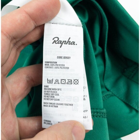 Rapha Core Cycling Jersey Men's Medium Green Short Sleeve Full Zip Pockets - Picture 7 of 14